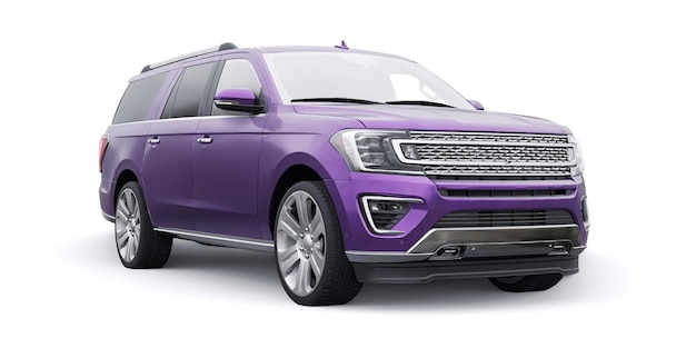 Premium Familie SUV geïsoleerd op een witte achtergrond 3D-rendering