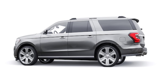 Premium family suv isolato su sfondo bianco rendering 3d