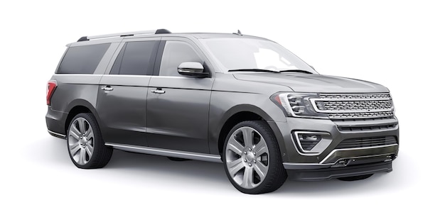 Premium family suv isolato su sfondo bianco rendering 3d