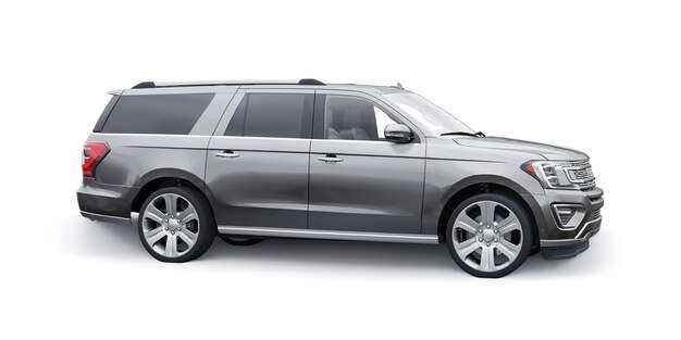 Premium family suv isolato su sfondo bianco rendering 3d