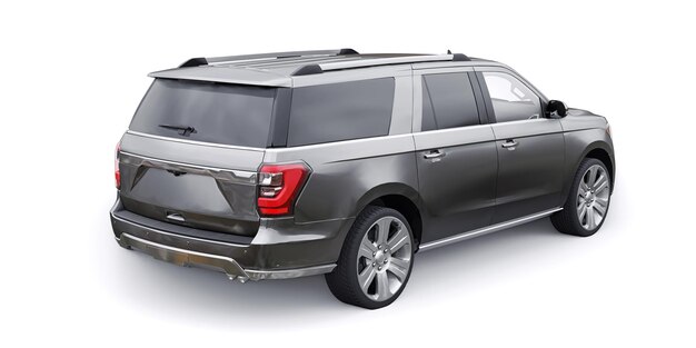 Premium family suv isolato su sfondo bianco rendering 3d