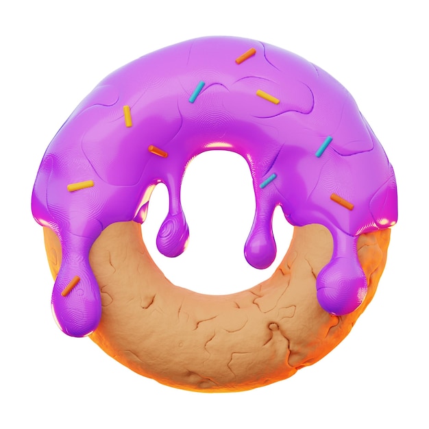 premium fast food donut icon 3d rendering on isolated background