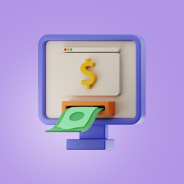 Premium Finance 3D Icon High Resolution on isolated background