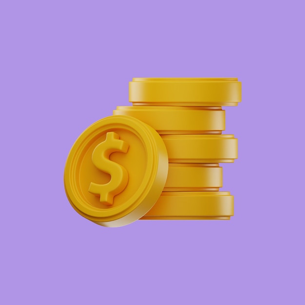 Premium Finance Money icon 3d rendering high resolution isolated background