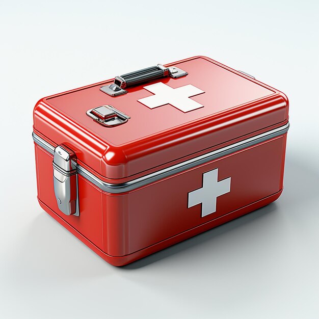 Photo premium first aid box in mesmerizing isolation