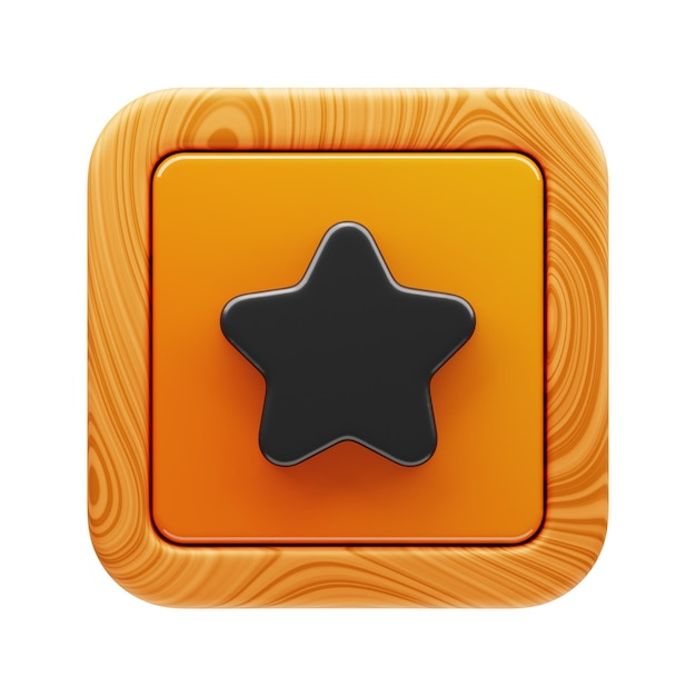 Premium game button favorite icon 3d rendering on isolated background