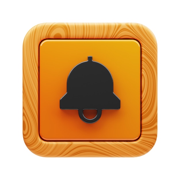 Premium game button notification icon 3d rendering on isolated background