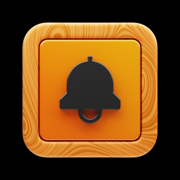 Photo premium game button notification icon 3d rendering on isolated background