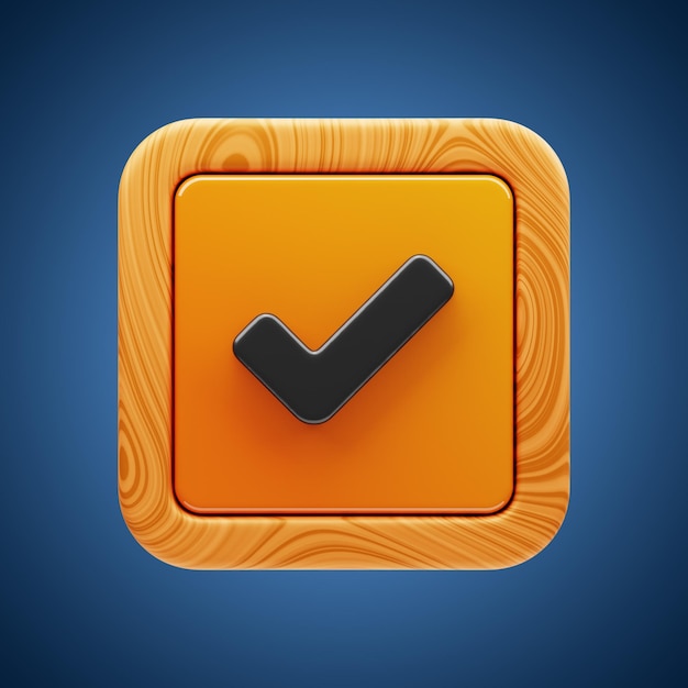 Premium game button okay icon 3d rendering on isolated background