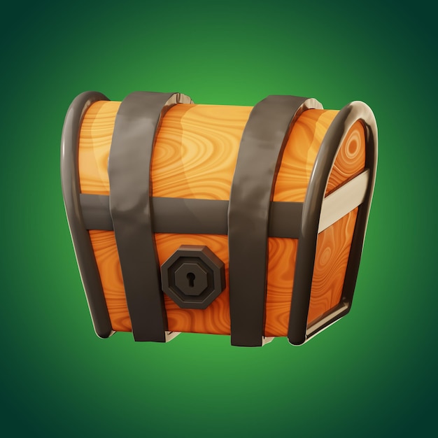 Premium game chest icon 3d rendering on isolated\
background