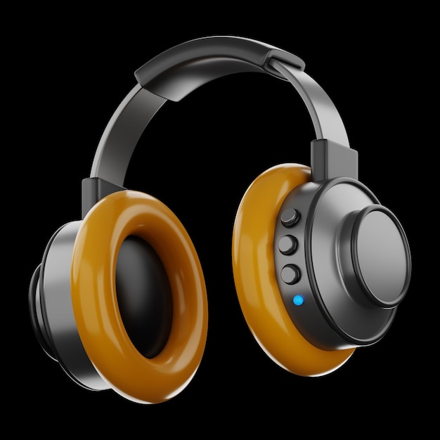 Premium gamer headset icon 3d rendering on isolated background