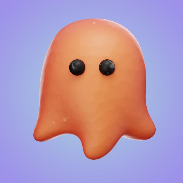 Premium ghost icon 3d rendering on isolated background