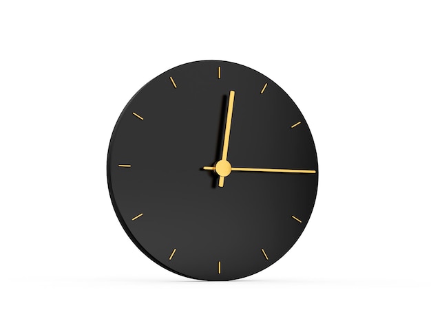 Premium Gold Clock icon isolated 1215 o clock quarter to one black icon twelve forty five o clock