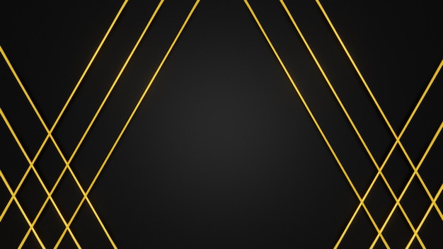 Premium gold lines abstract black background