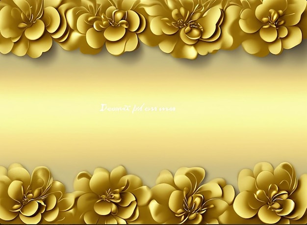 テキストスペース付きのプレミアム金色の花の背景