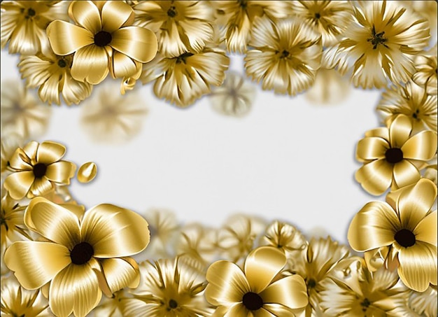 Premium gouden bloemen achtergrond met tekstruimte