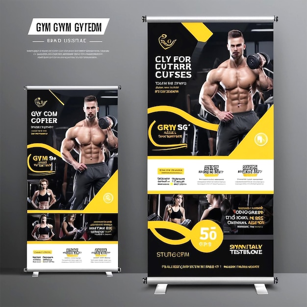premium gym banner design template