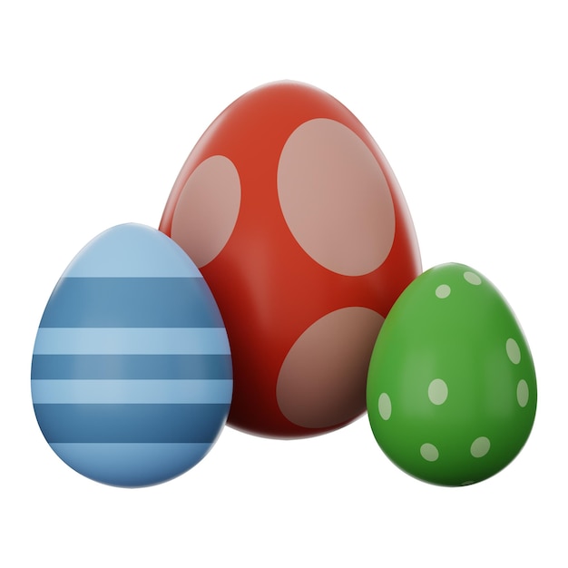 Premium Happy Easter egg Icon 3D-rendering op geïsoleerde achtergrond