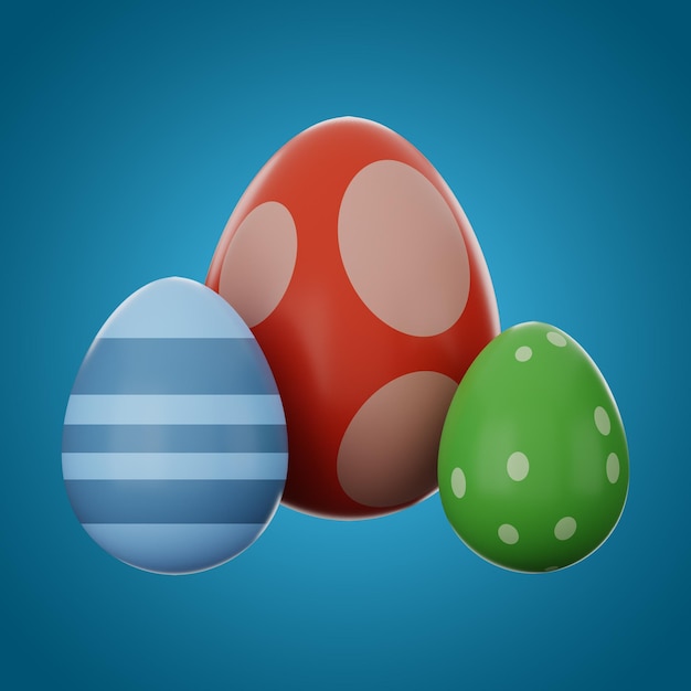 Premium Happy Easter egg Icon 3D-rendering op geïsoleerde achtergrond