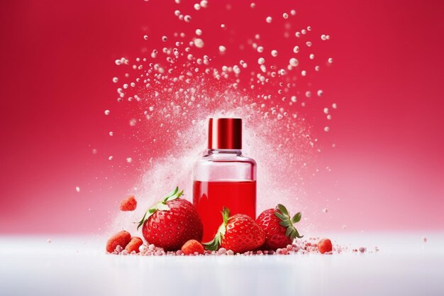 Foto essenza di fragola fresca isolata premium