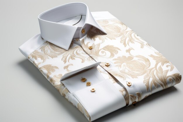 Foto disegno di camicia jacquard premium isolato su sfondo bianco