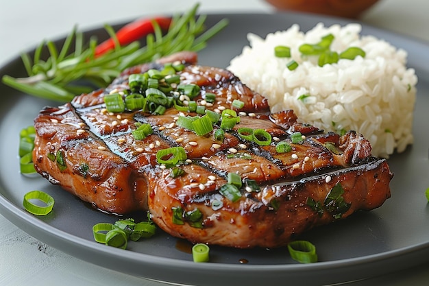 Premium Kippen Steak versierd met sesamzaadjes en Fresh Garden Bounty