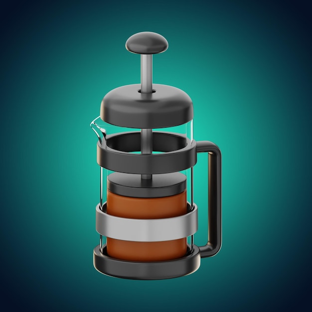 Premium Koffieglas pictogram 3D-rendering op geïsoleerde achtergrond