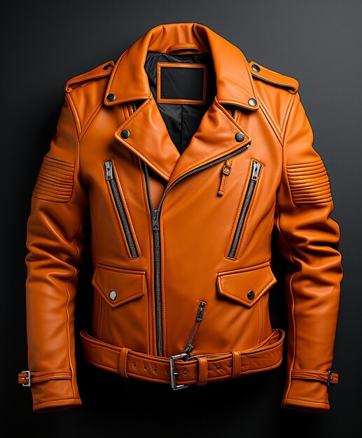 Photo premium leather jacket mockup in rich hues