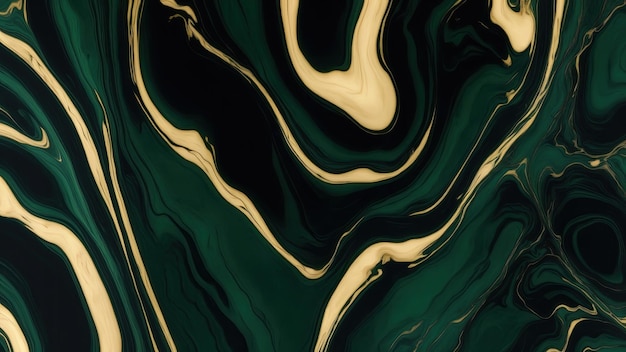 プレミアム・ルックス 緑 黒 黄金の大理石の背景