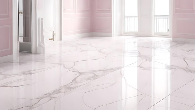 Фото Мраморная плитка и напольное покрытие премиум-класса с эксклюзивным розовым рисунком и разрешением 8k.