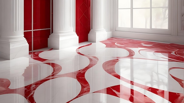 Premium Marble Tiles and Flooring Design in exclusive red pattern with 8k Regulation