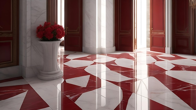 Premium Marble Tiles and Flooring Design in exclusive red pattern with 8k Regulation