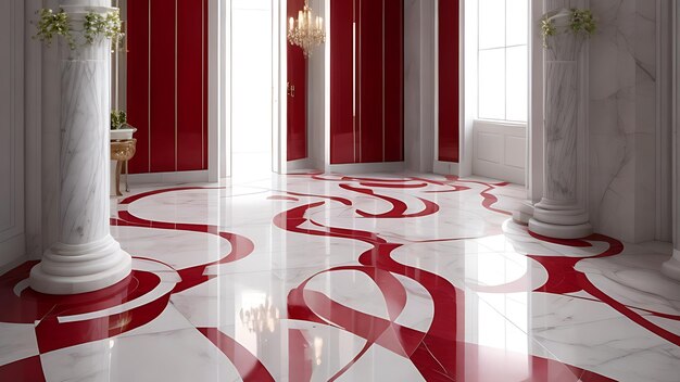 Premium Marble Tiles and Flooring Design in exclusive red pattern with 8k Regulation