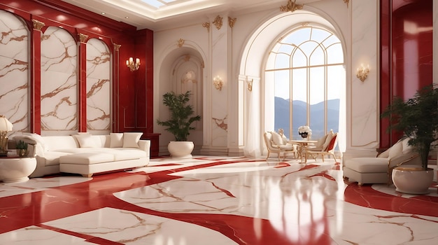 Premium Marble Tiles and Flooring Design in exclusive red pattern with 8k Regulation