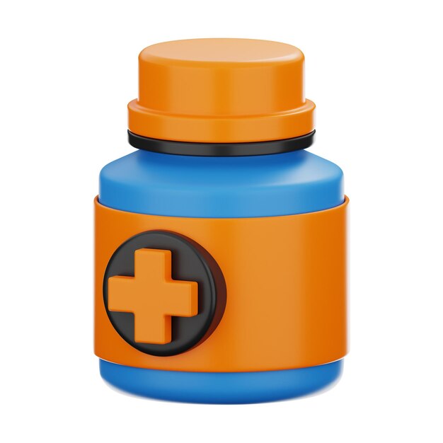 Premium medicine pill box icon 3d rendering on isolated background