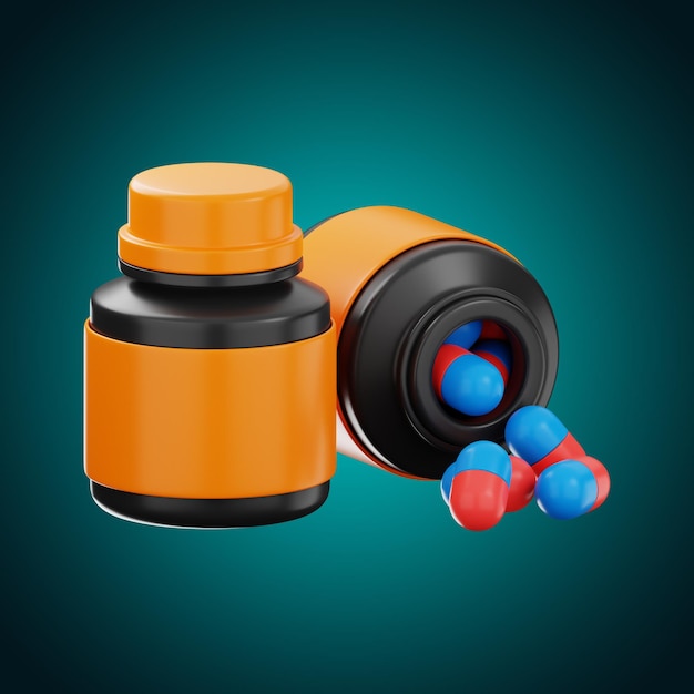 Premium medicine pill box icon 3d rendering on isolated background