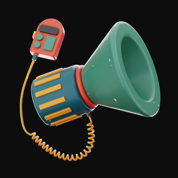 Premium megaphone Media icon 3d rendering on isolated background