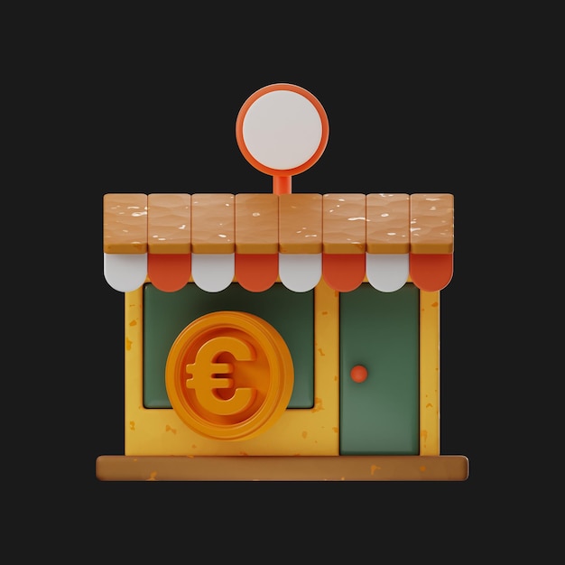 Premium money finance coin icona rendering 3d su sfondo isolato