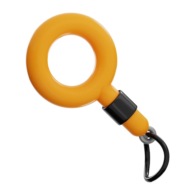 Premium Office magnifying glass icon 3d rendering on isolated background