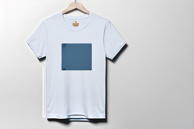 premium one blue tshirt mockup no logos on a white background