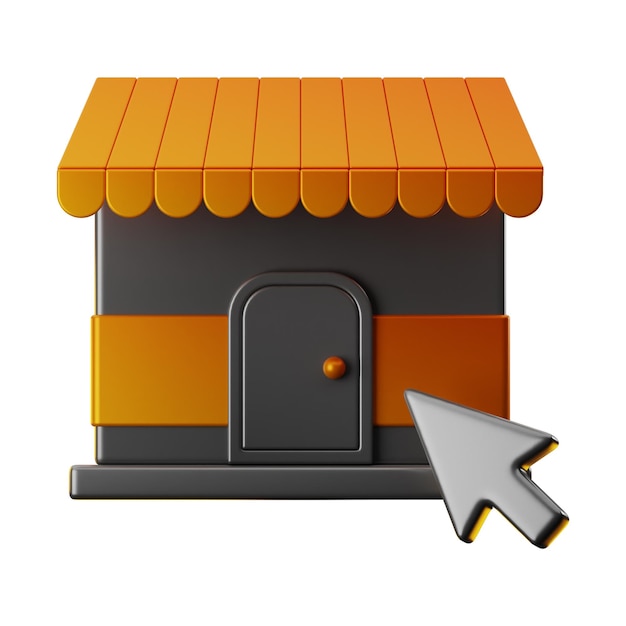 Premium Online Shopping markt pictogram 3D-rendering op geïsoleerde achtergrond