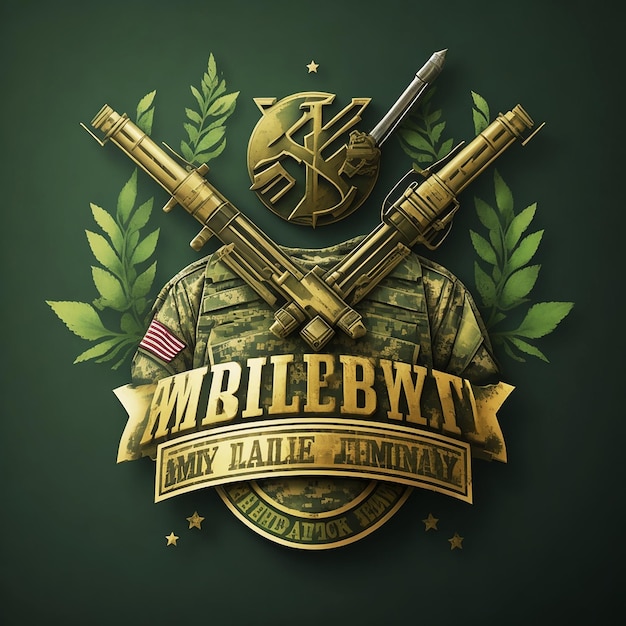 Foto premium ontwerp met militaire letters