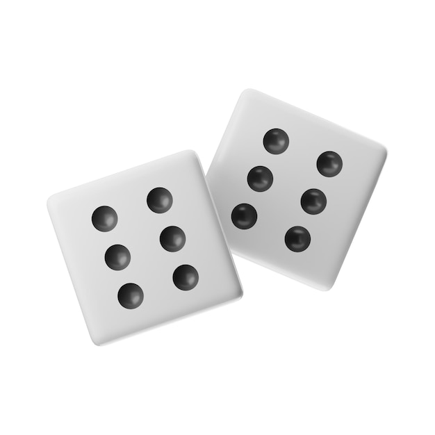 Premium party dice icon 3d rendering on isolated background