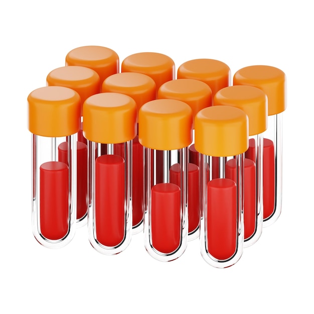 Premium patient blood test tube icon 3d rendering on isolated background