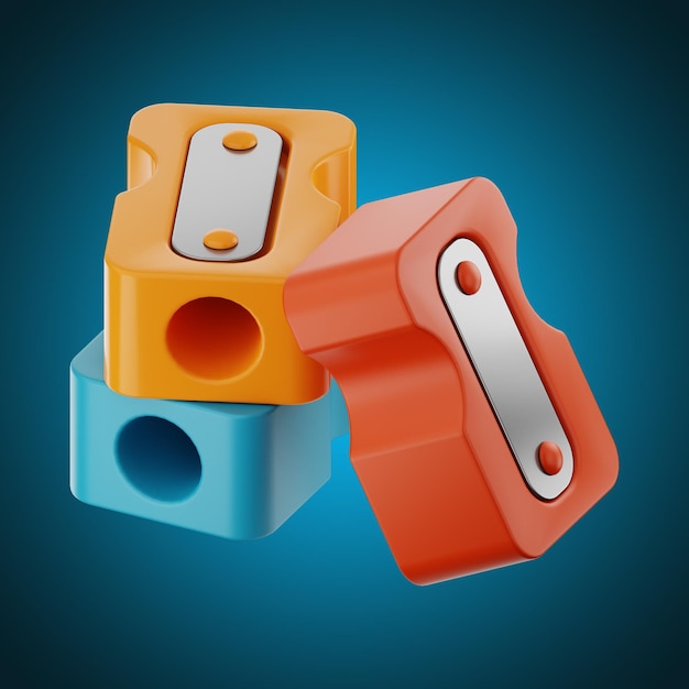 Premium Pencil sharpener icon 3d rendering on isolated background PNG