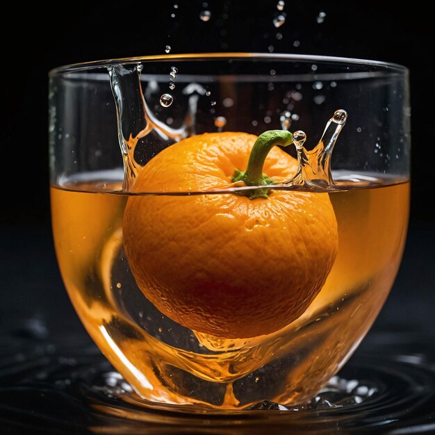 Premium Photo Ripe Orange Fruit Splashing With Water Fresh Background Advertisement Template