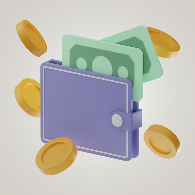 Premium portemonnee Finance Icon 3d Render