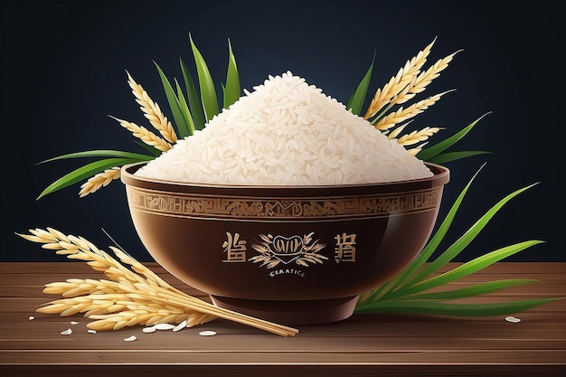 Premium Rice great quality design concept vector