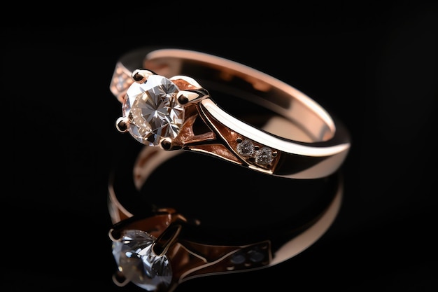 premium ring jewelry photography with shiny stone generative ai
