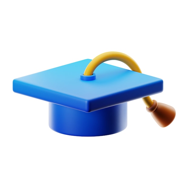 premium school education graduation cap icon 3d rendering on isolated background